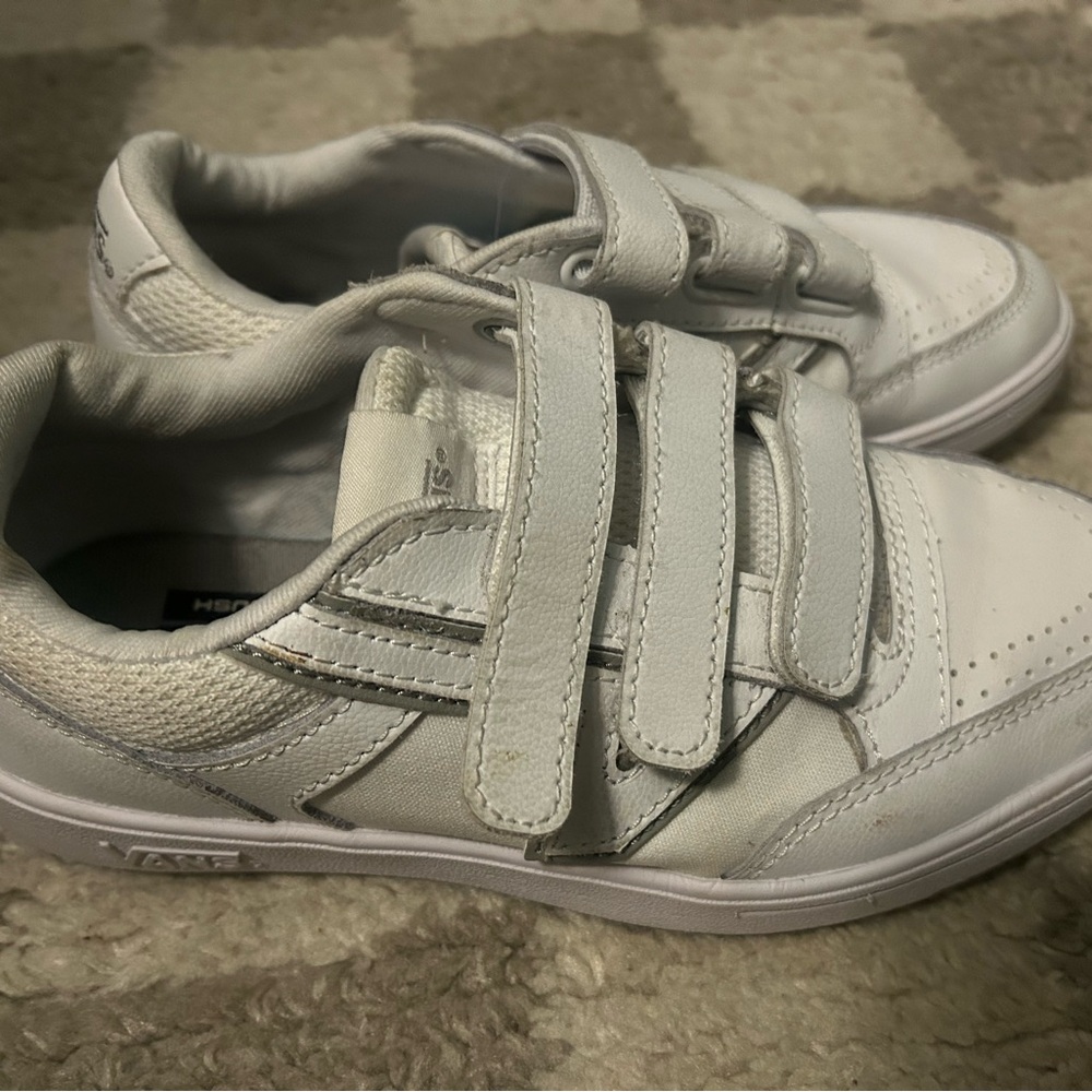Women’s White Velcro vans